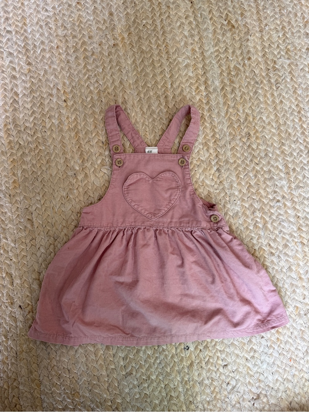 H&M Mauve Pink Heart Pinafore Dress